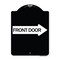 Signmission Front Door With Right Arrow Heavy-Gauge Aluminum Architectural Sign, 24" x 18", BW-1824-24389 A-DES-BW-1824-24389 - alternate 1